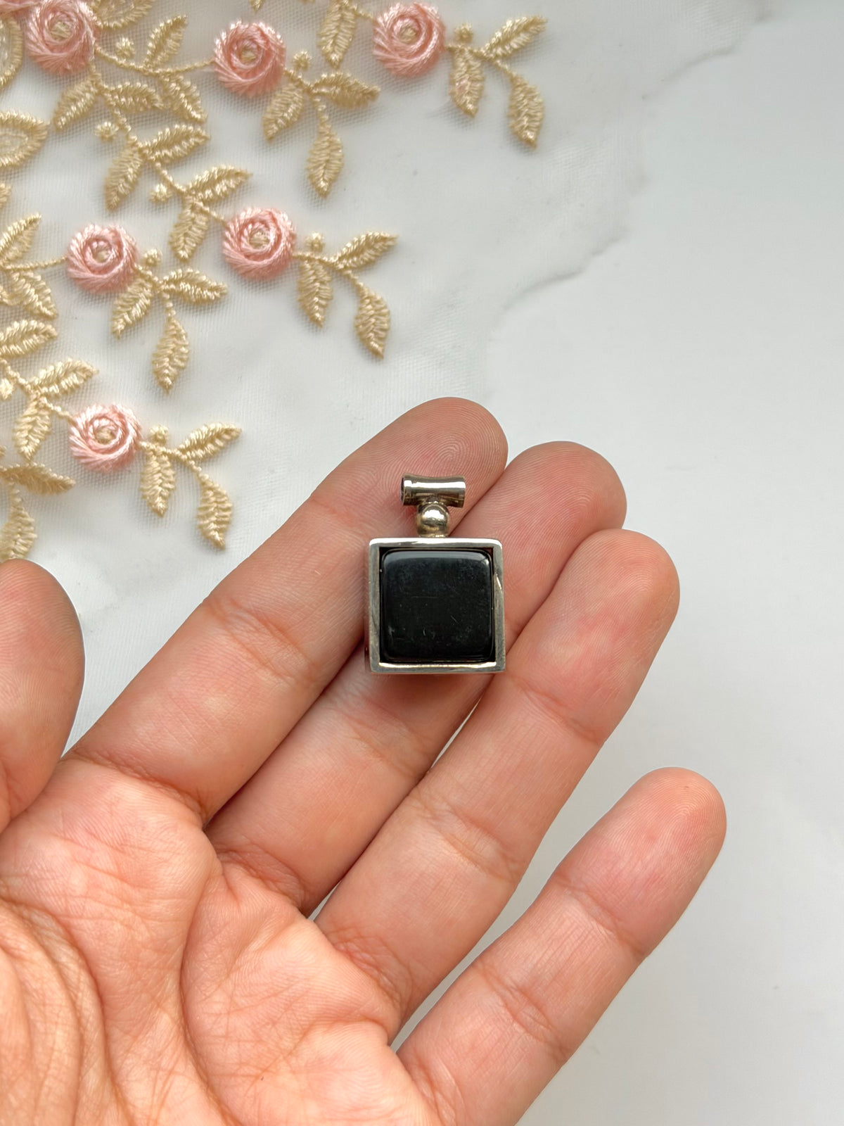 Onyx Square Sterling Pendant