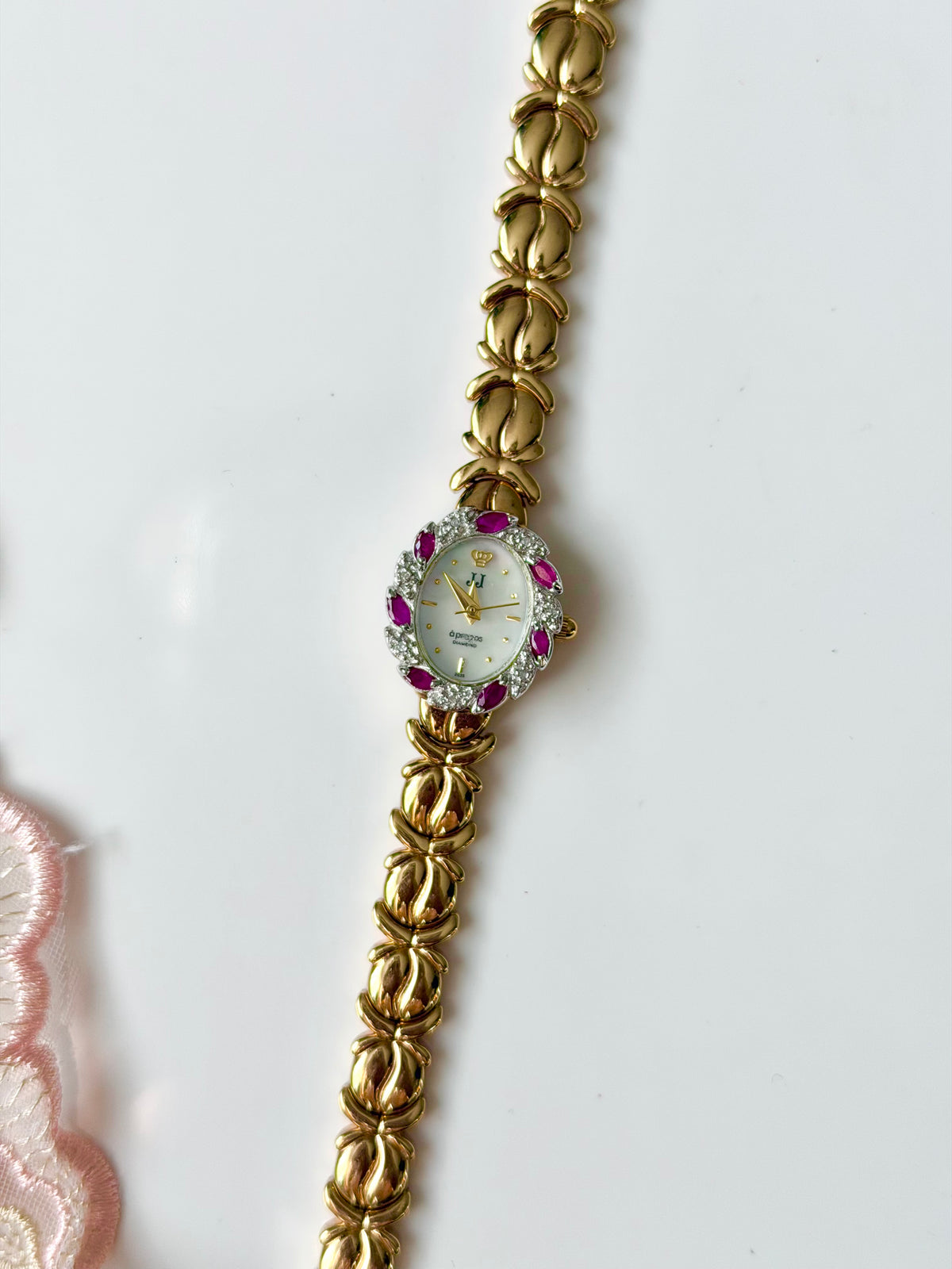 Genuine Rubies & Diamonds Gold Watch by Jules Jurgensen