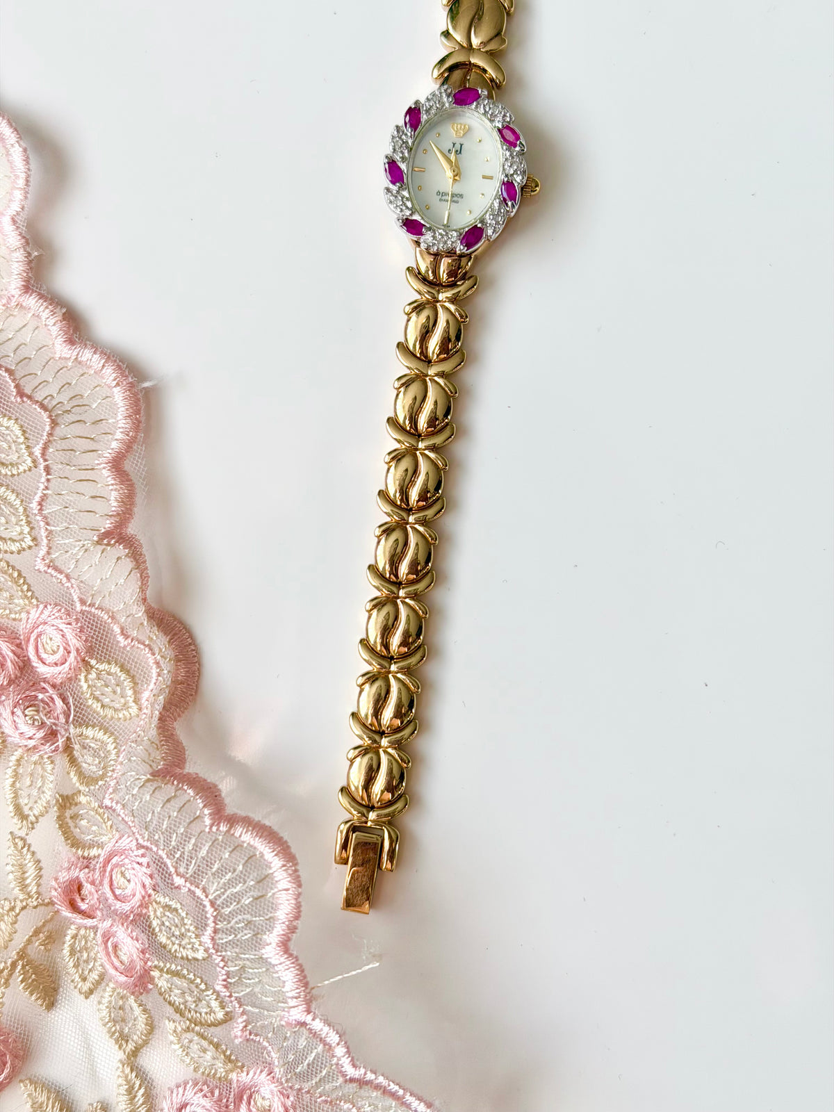 Genuine Rubies & Diamonds Gold Watch by Jules Jurgensen