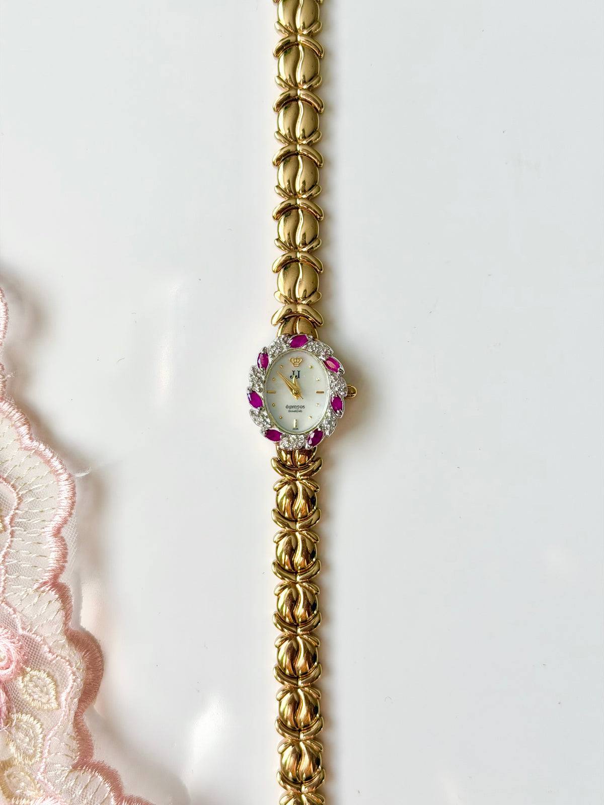 Genuine Rubies & Diamonds Gold Watch by Jules Jurgensen