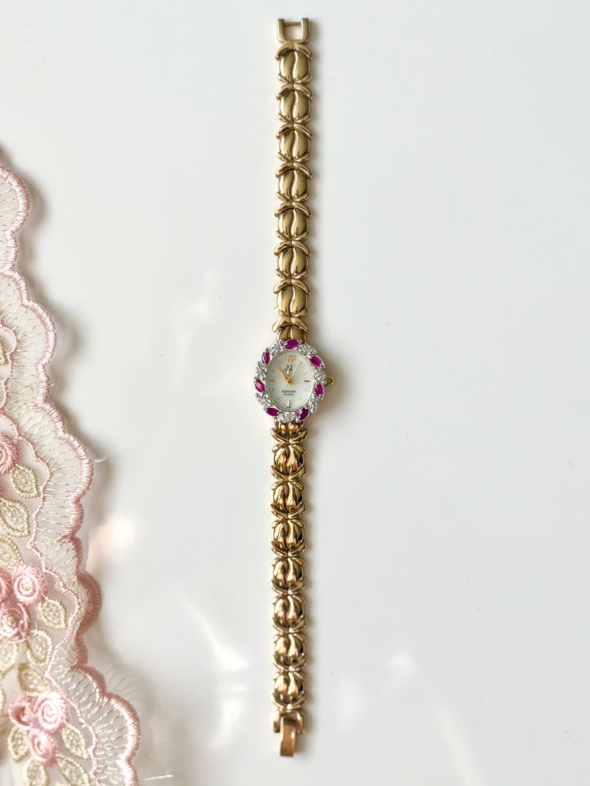 Genuine Rubies & Diamonds Gold Watch by Jules Jurgensen