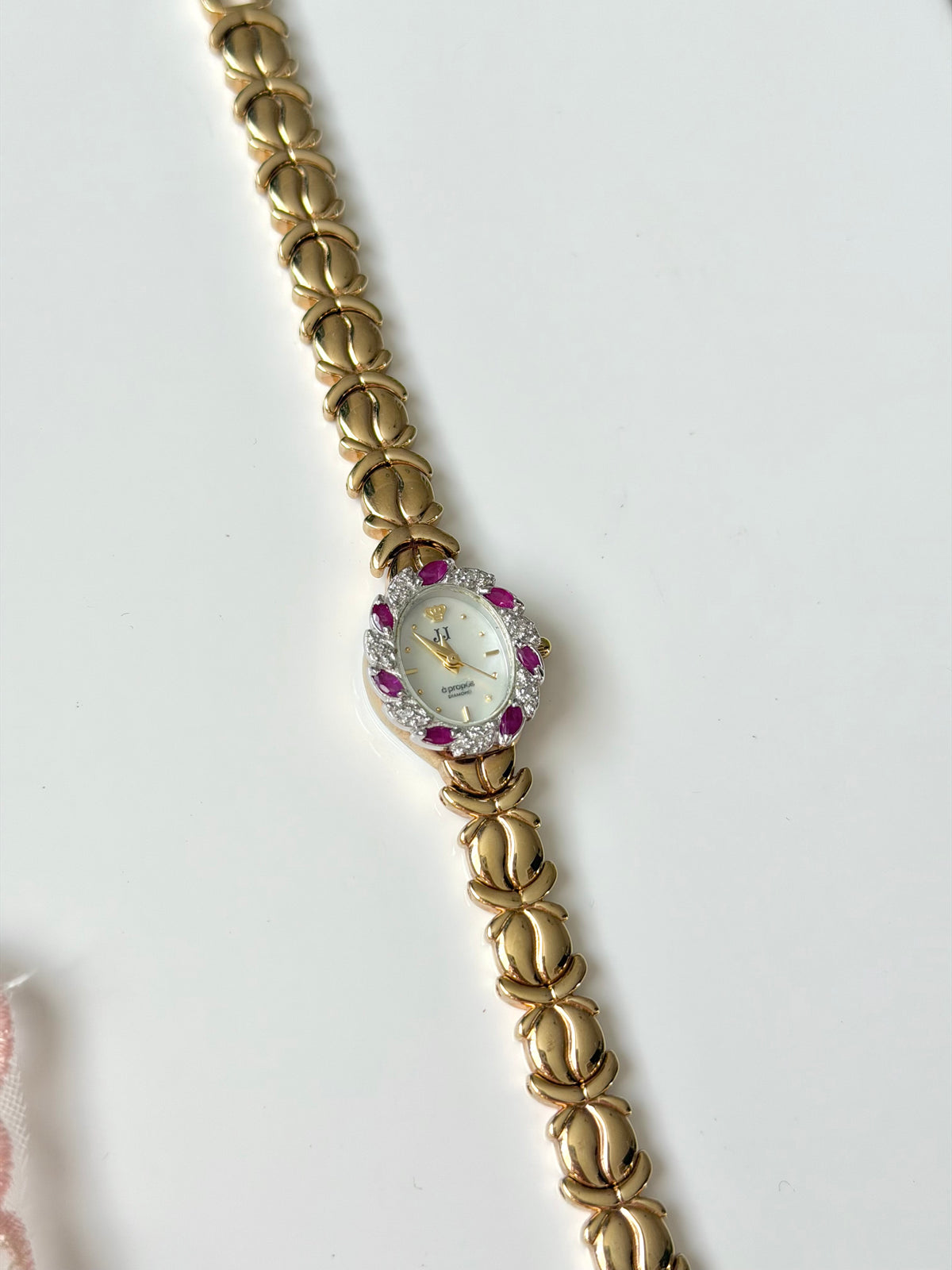 Genuine Rubies & Diamonds Gold Watch by Jules Jurgensen