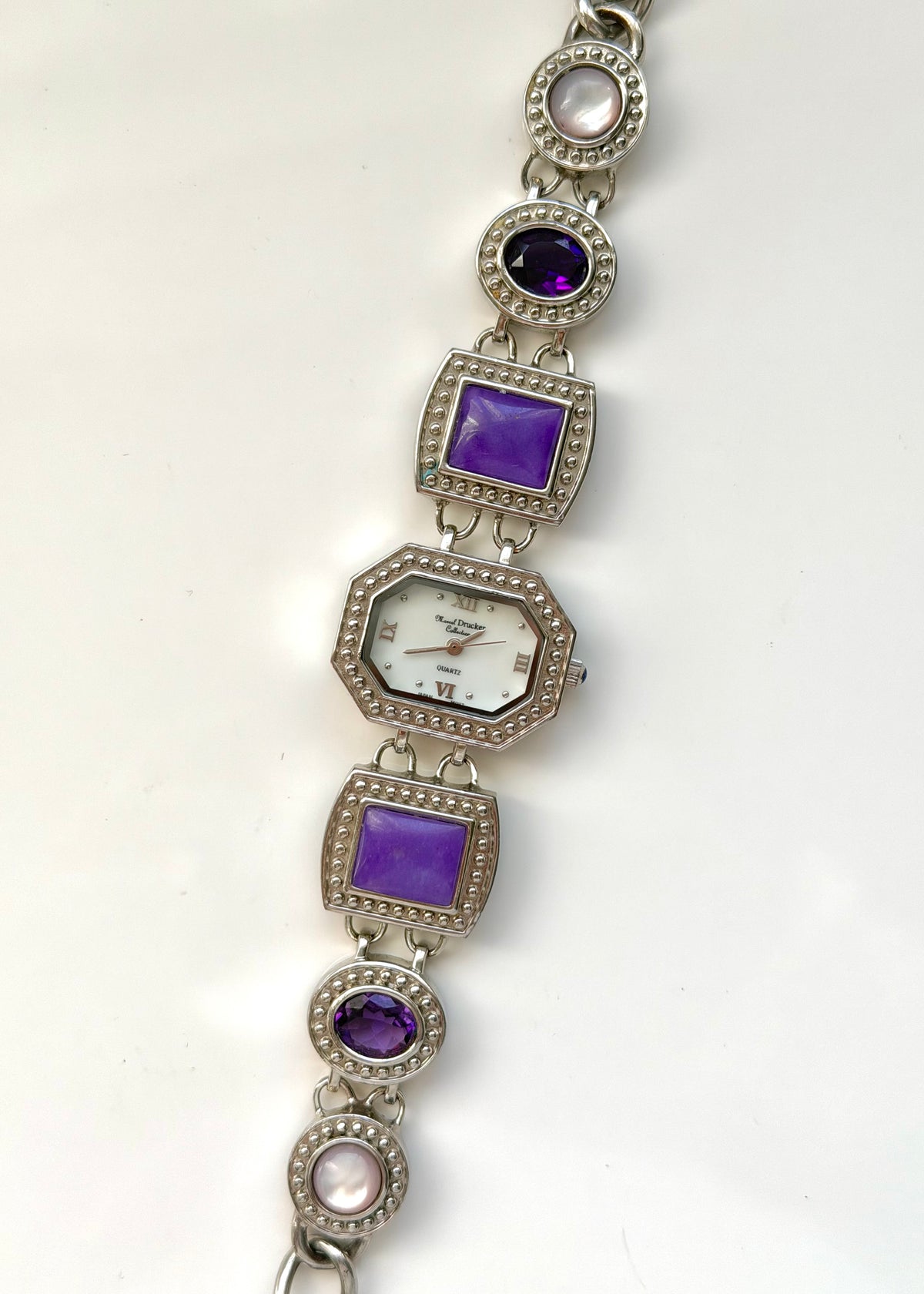 Purple Gems Silver Watch