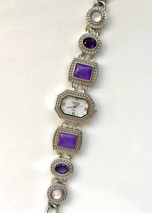 Purple Gems Silver Watch