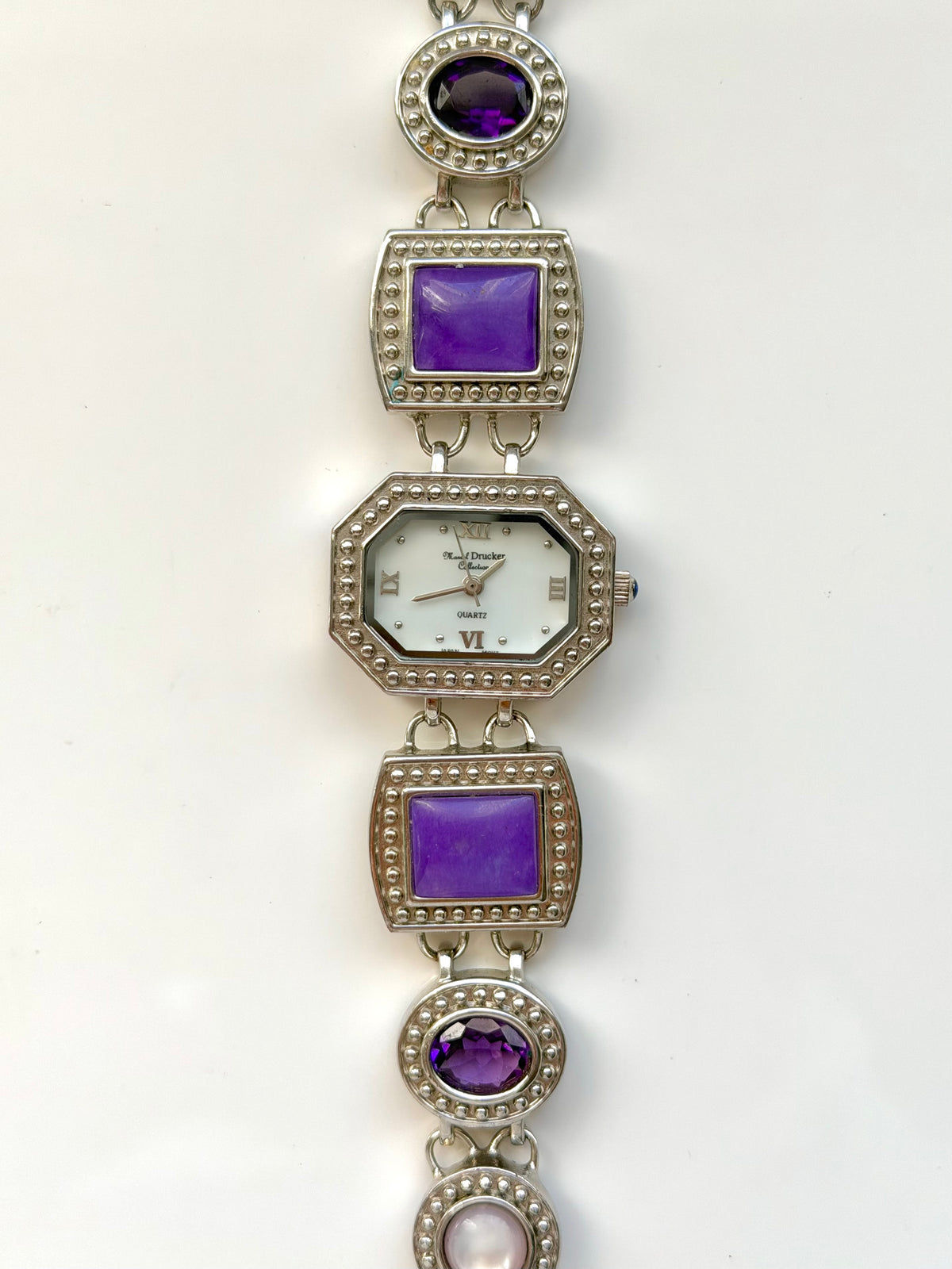 Purple Gems Silver Watch