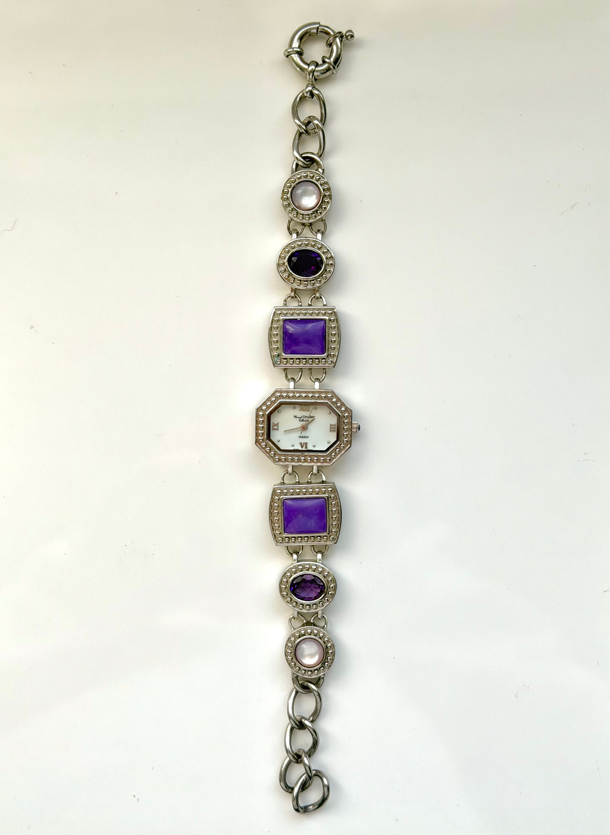 Purple Gems Silver Watch