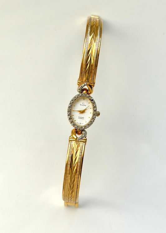Dainty Diamond Gold Cuff Watch