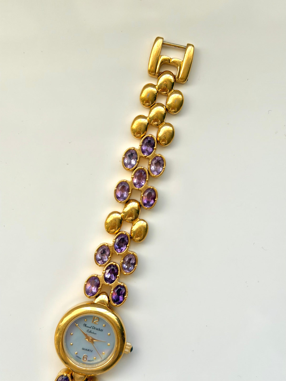 Amethyst Stones Gold Watch