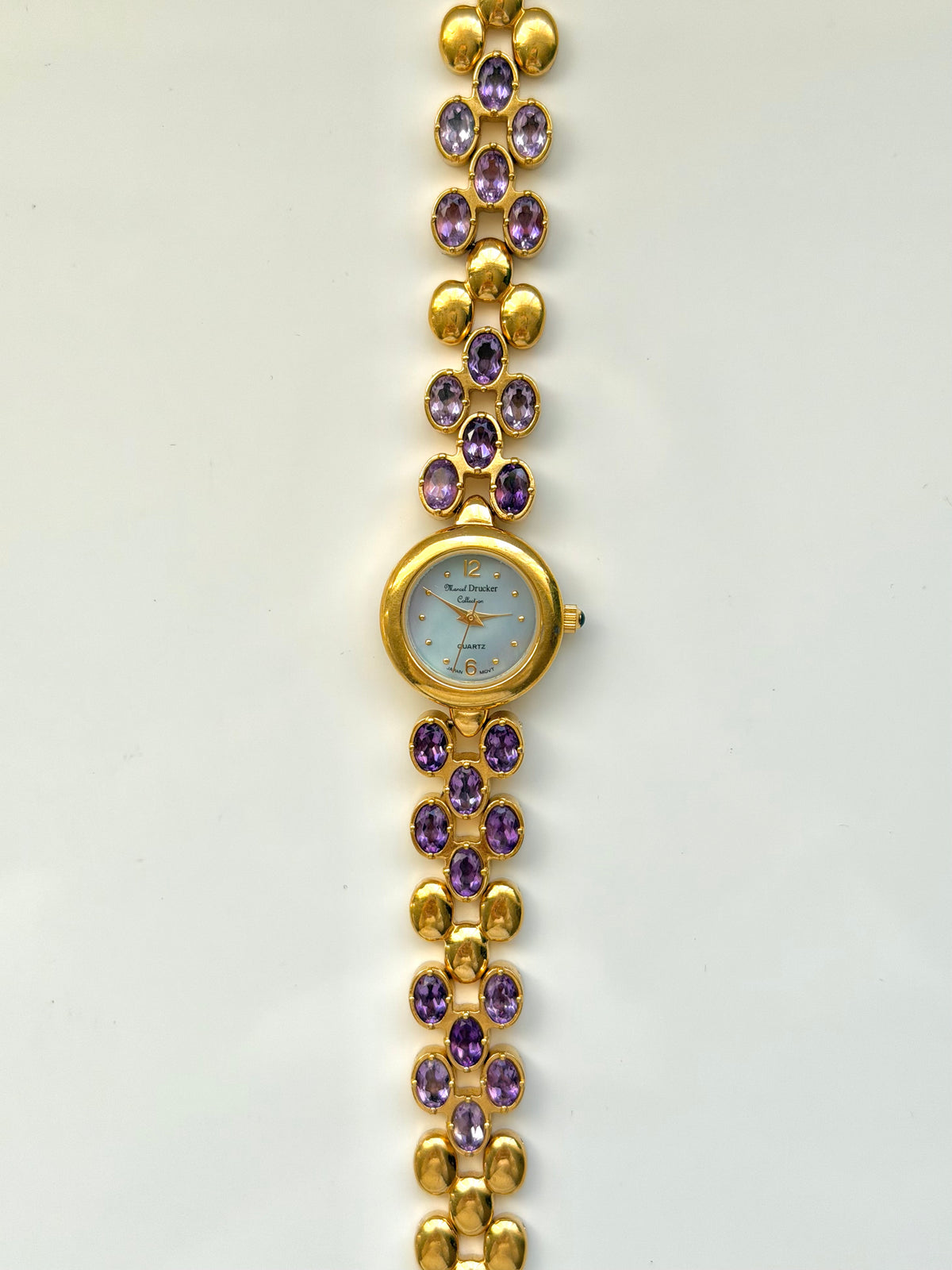 Amethyst Stones Gold Watch
