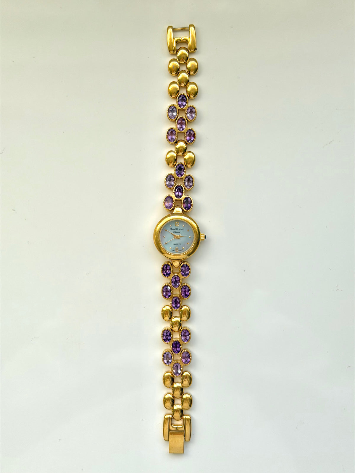 Amethyst Stones Gold Watch