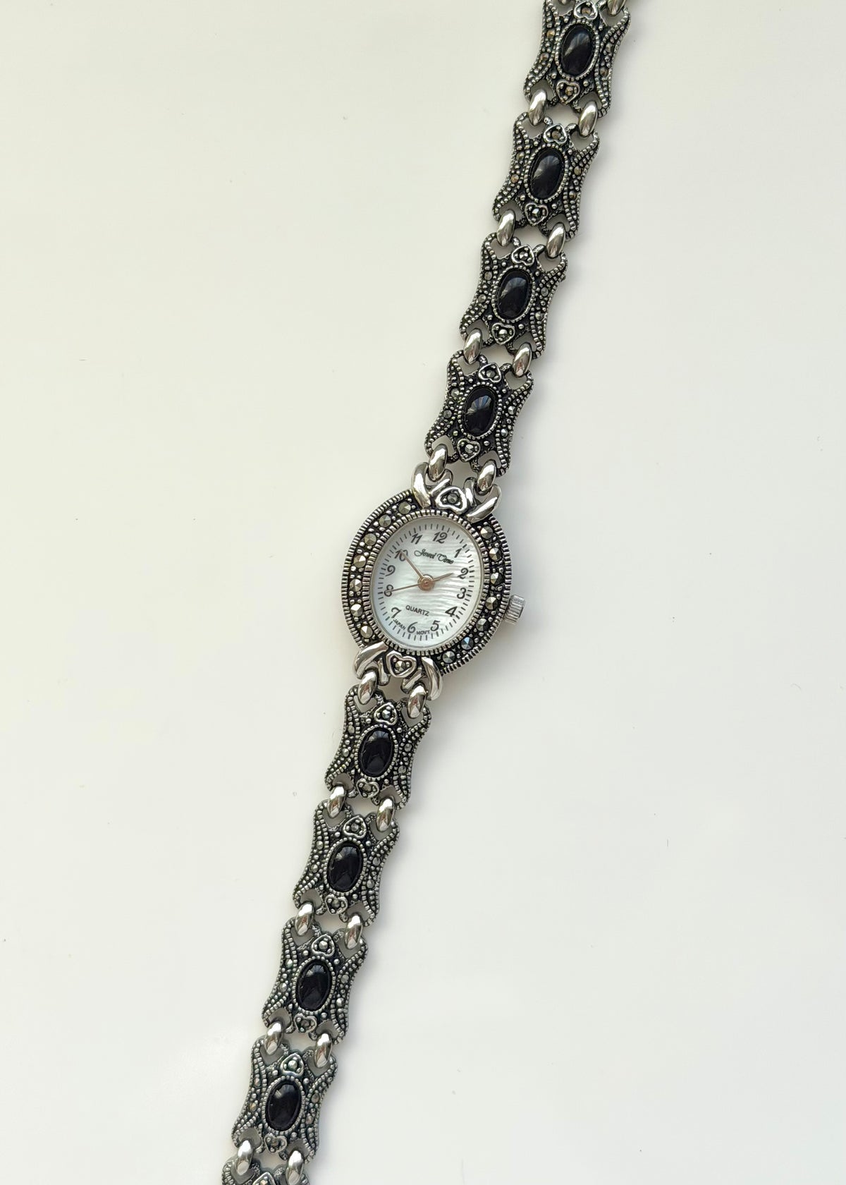 Silver Black Gem Watch