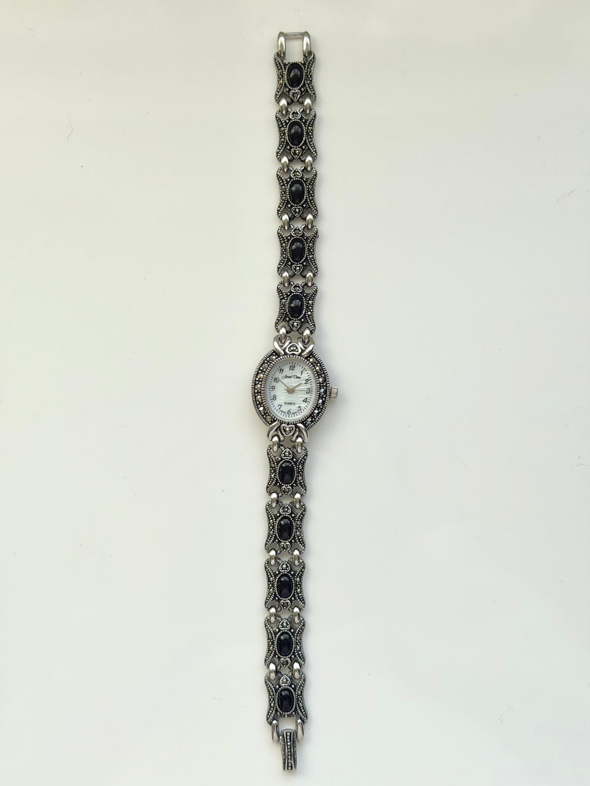 Silver Black Gem Watch