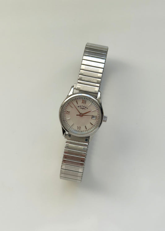 Elastic Silver Rotary Watch